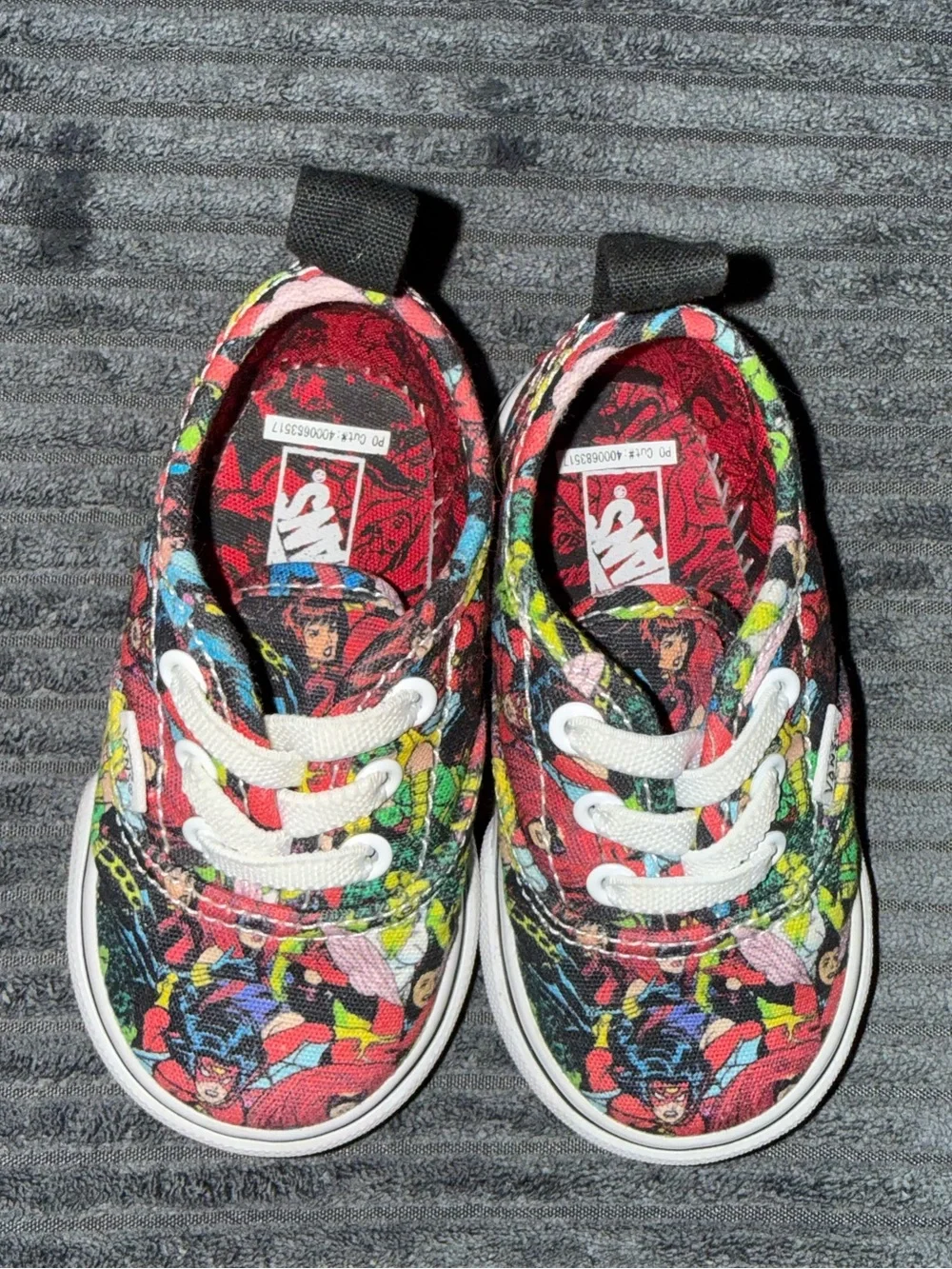 Vans Toddler Marvel Multi-Color Comic Girl Superhero Print Lace-Up Sneakers